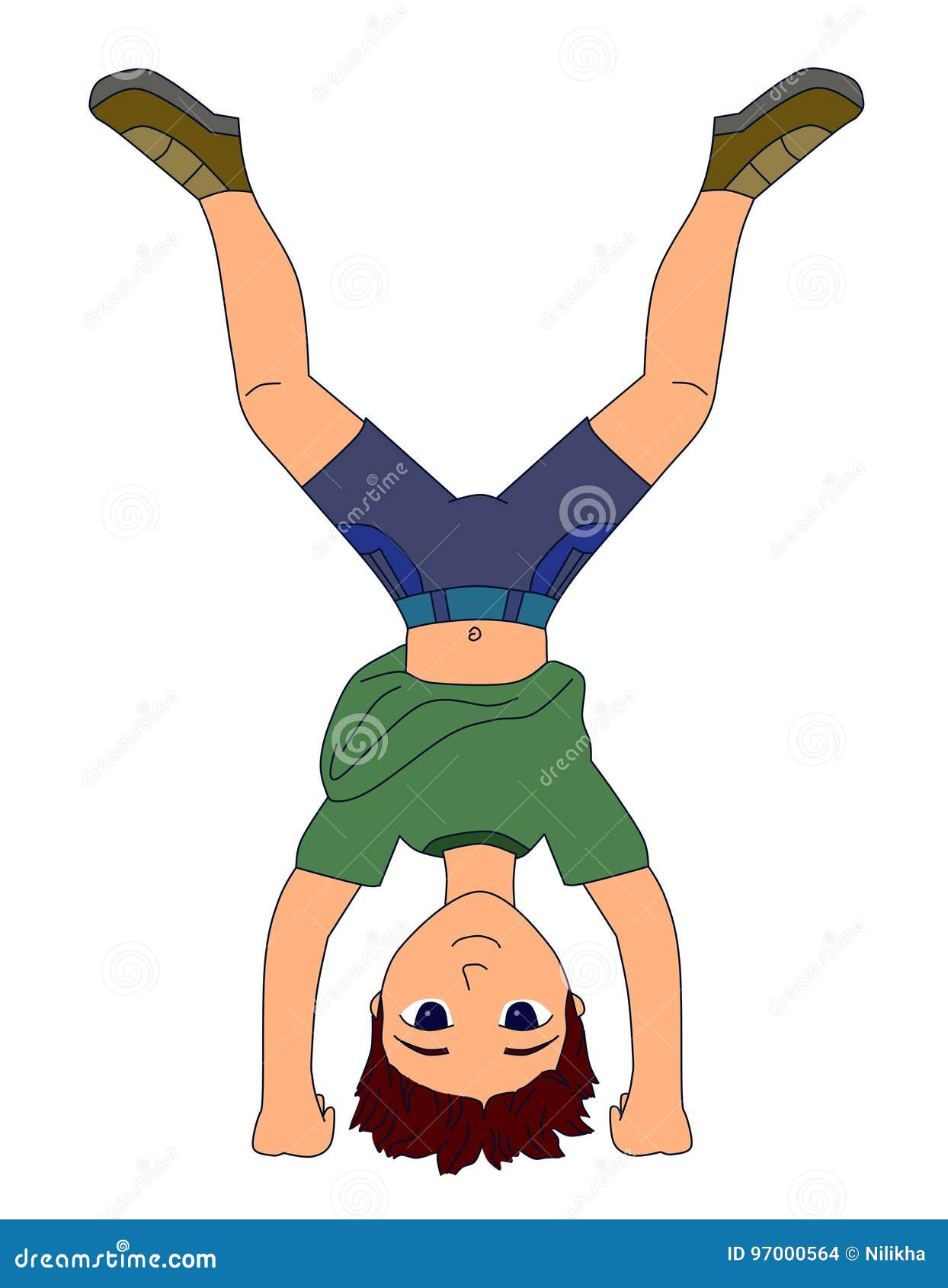 Man headstands stock illustration. Illustration of exercise 97000564