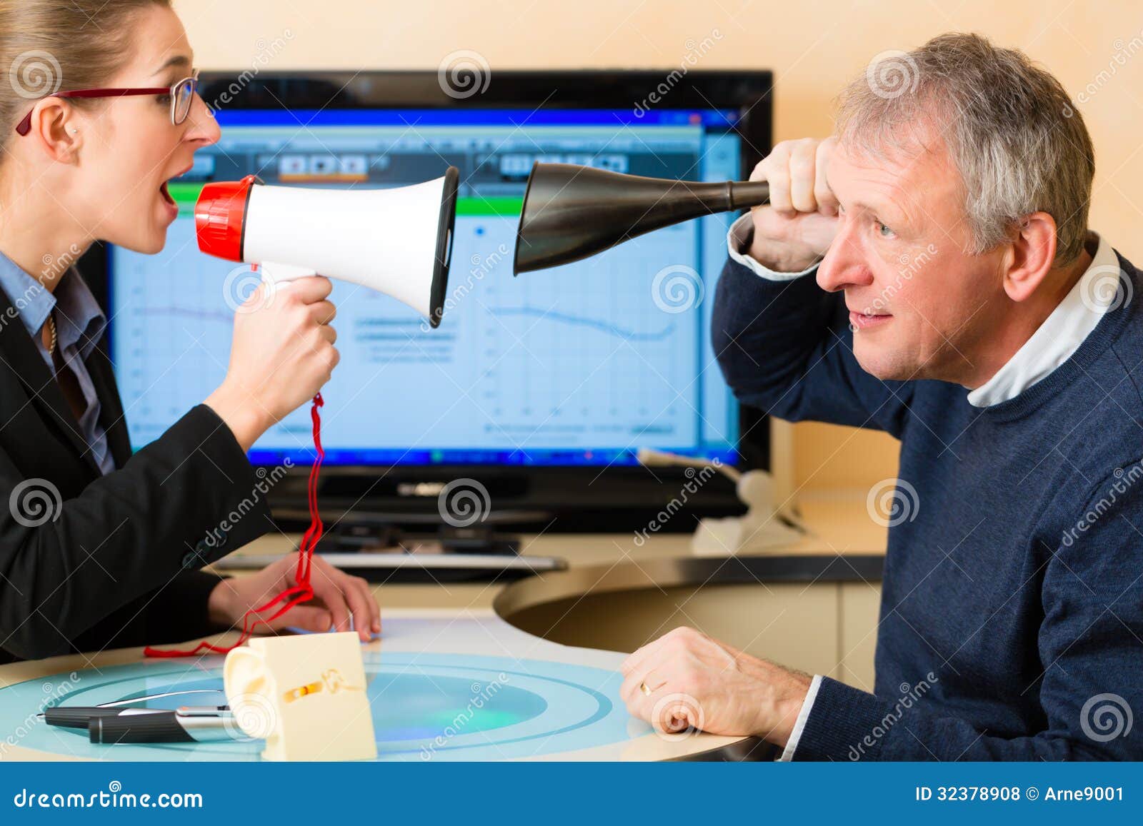 Man At Hearing Acoustician Should Take Test Royalty Free Stock Photos Image 32378908