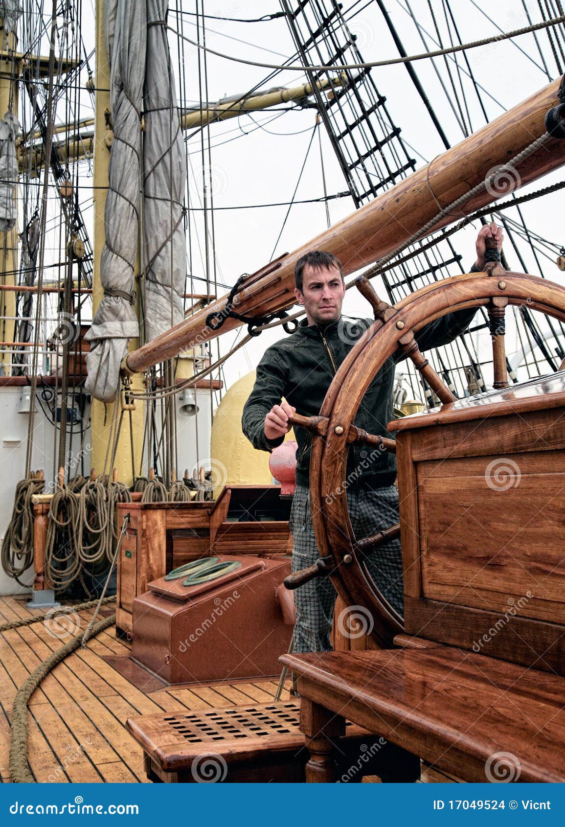 Verwachting Charles Keasing Interactie Man at the helm stock photo. Image of sailor, outdoors - 17049524