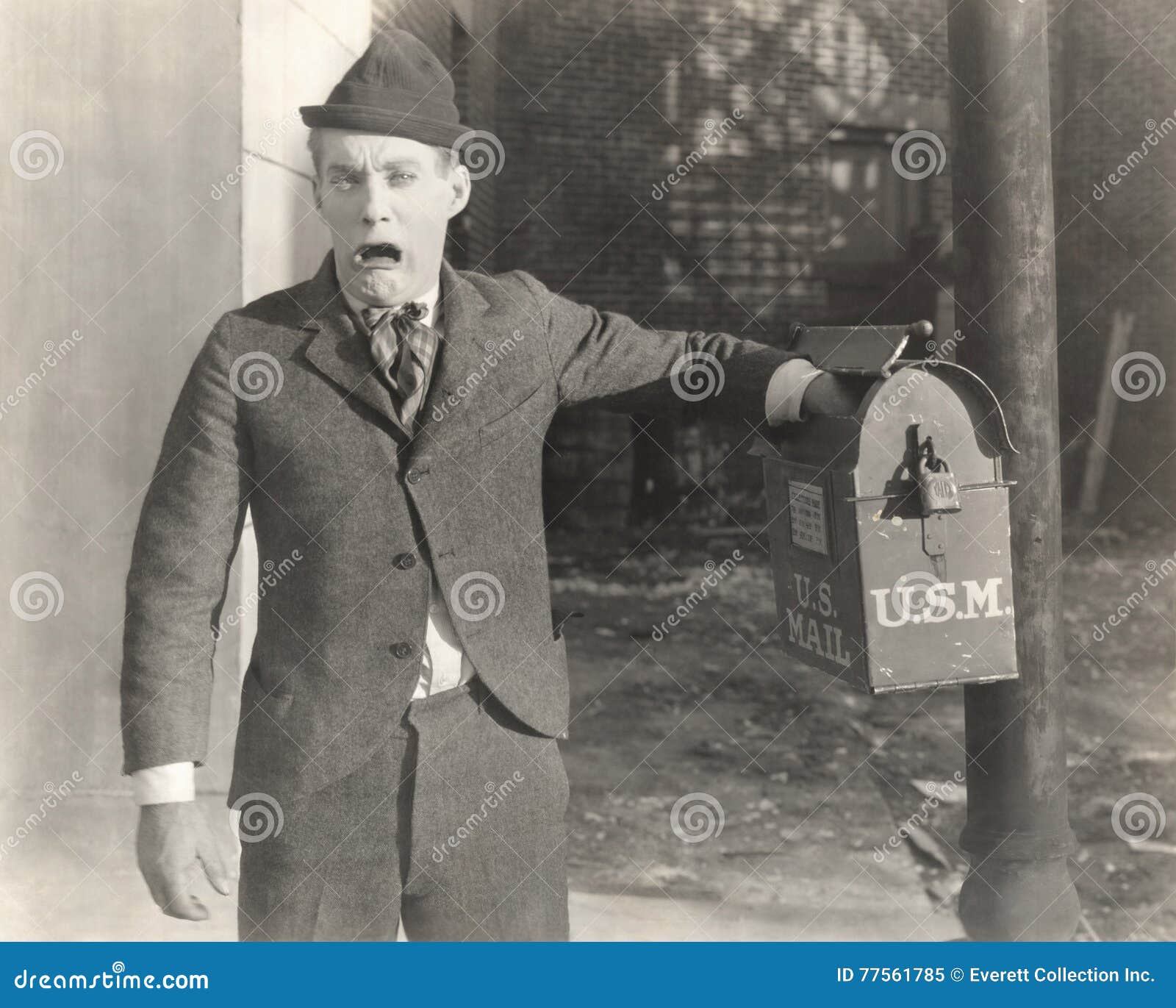 Man with His Hand Stuck in Mailbox Stock Image Image of nostalgia