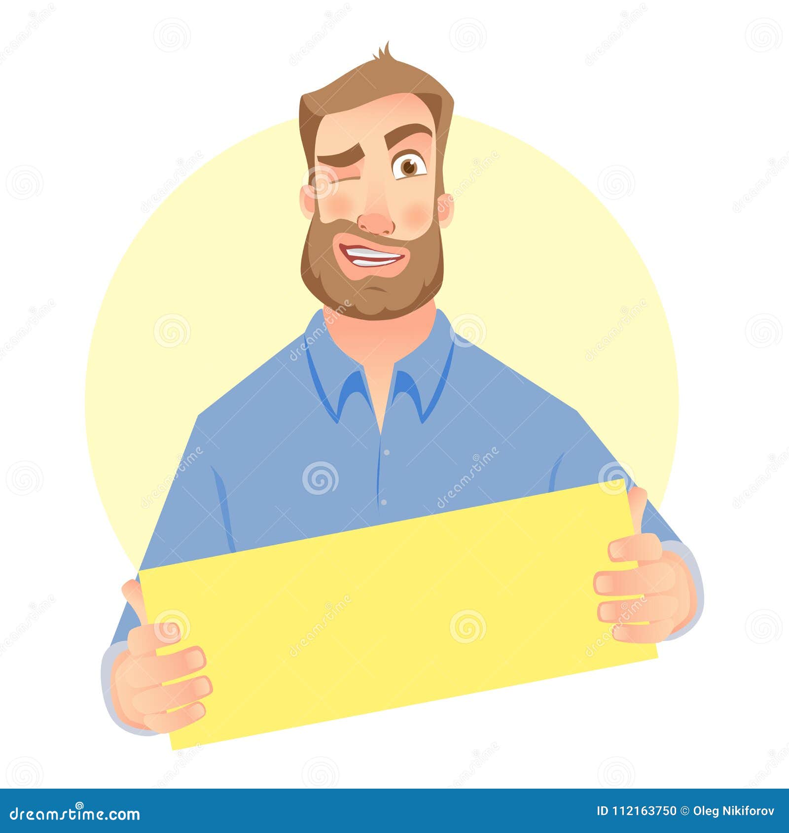 Man Holding Blank Signboard Stock Vector - Illustration of person ...