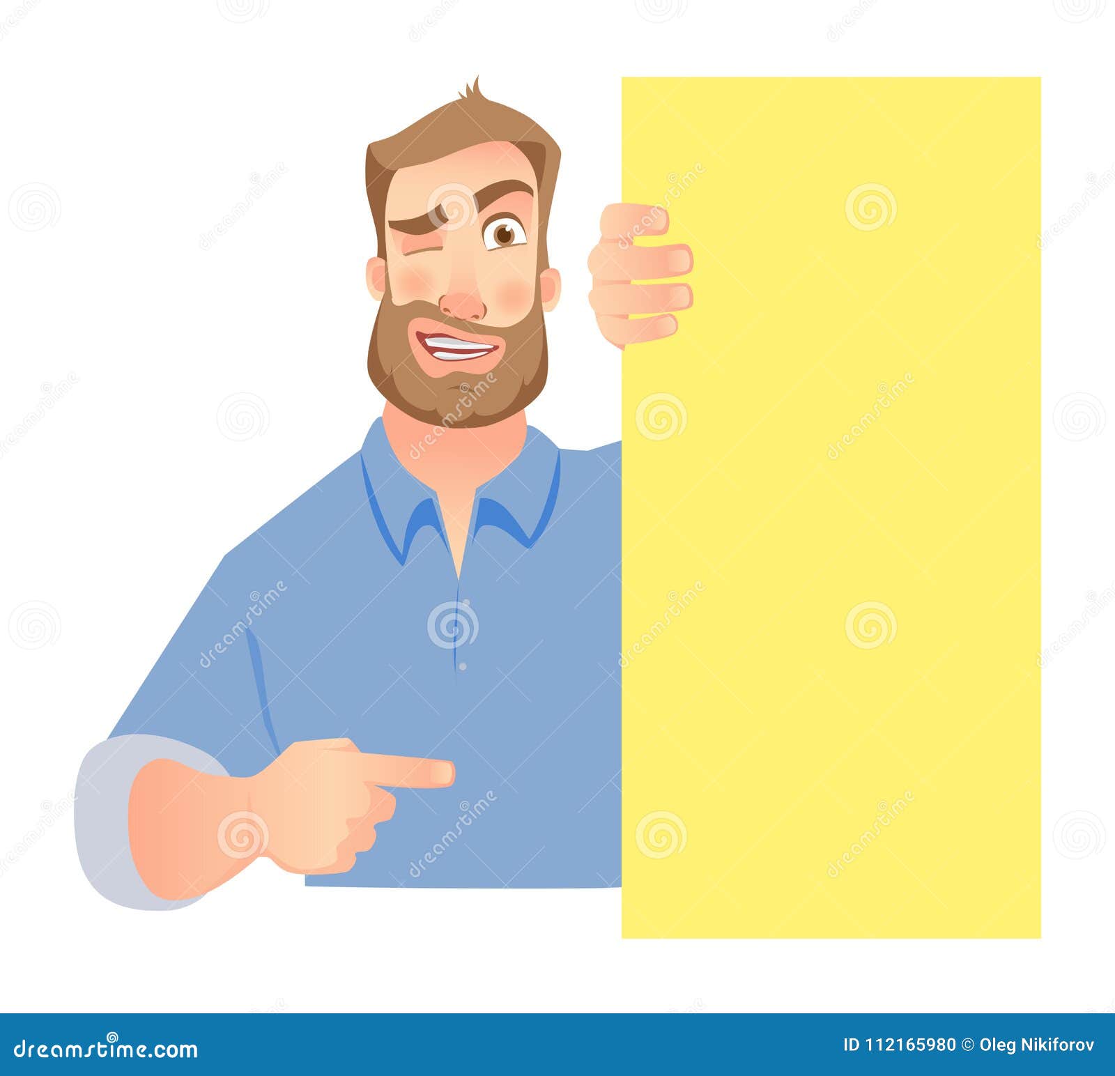 Man Holding Blank Signboard Stock Vector - Illustration of blank ...