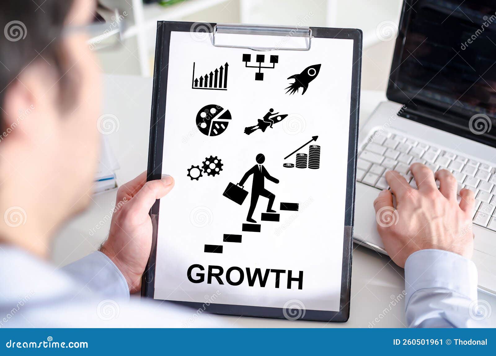 Growth Concept on a Clipboard Stock Image Image of profit, financial