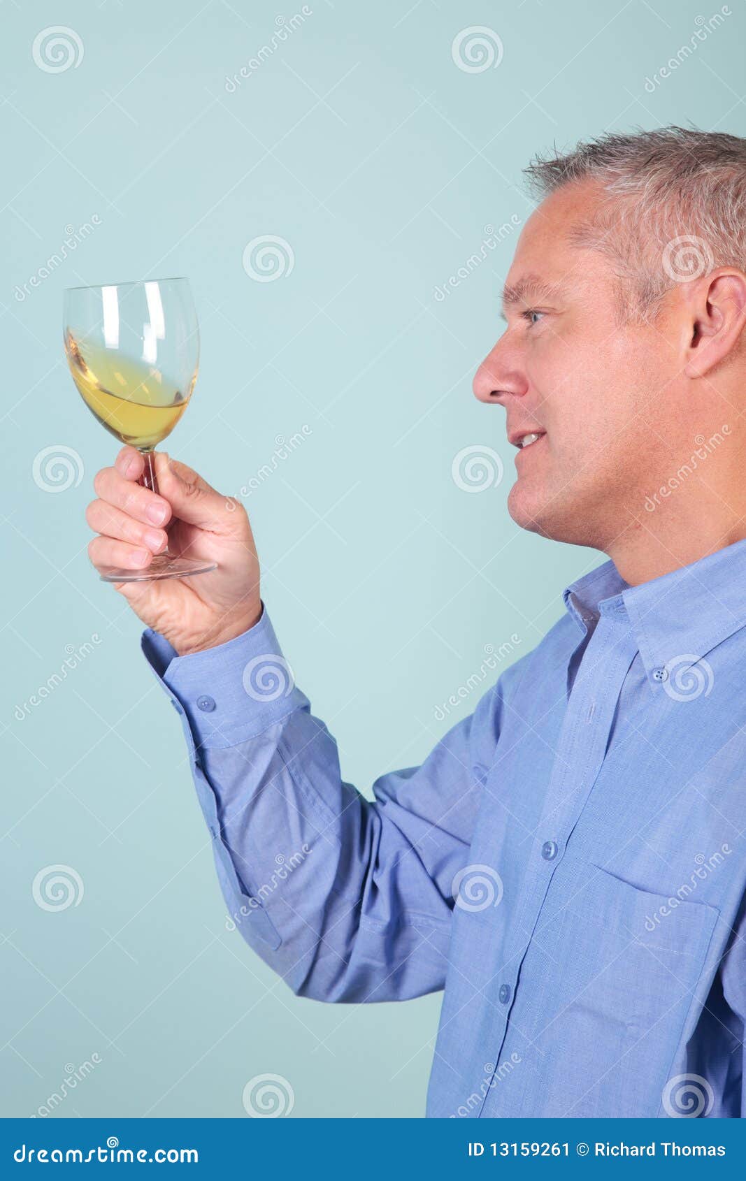 Man Holding a Glass of White Wine Stock Image Image of portrait