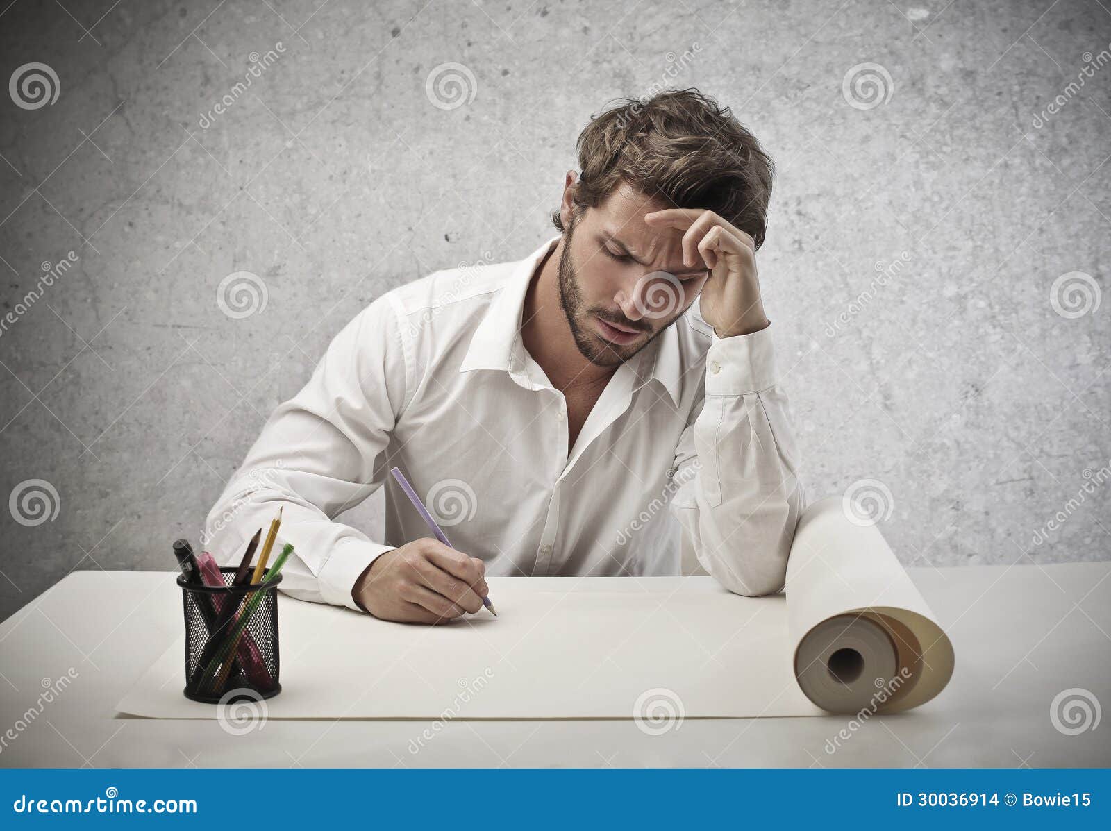 Man drawing stock photo. Image of color, desk, creative