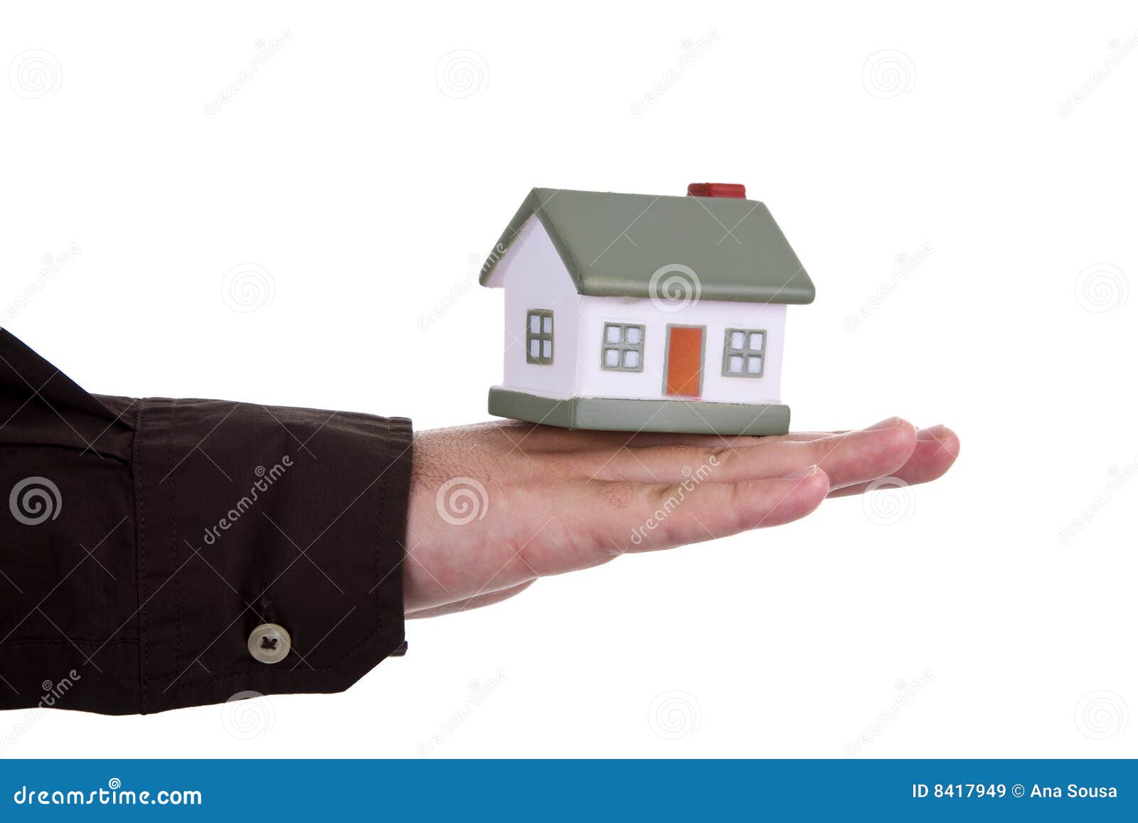 Man Holding a House in His Hand Stock Image Image of architecture