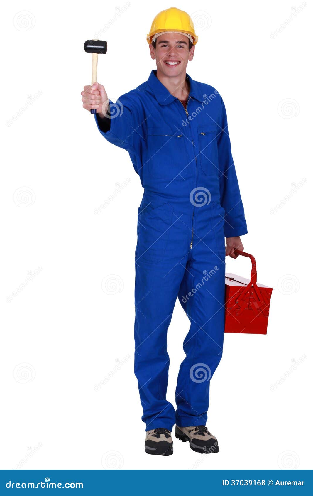 Man holding mallet stock photo. Image of pound, fixing 37039168