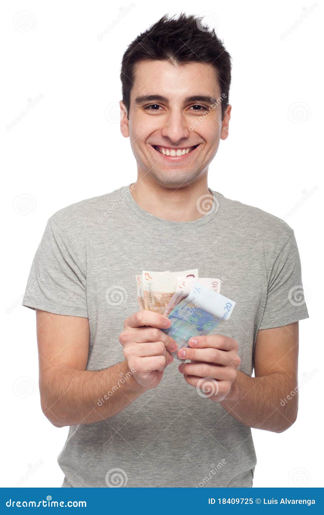 Man holding money stock image. Image of handsome, savings 18409725