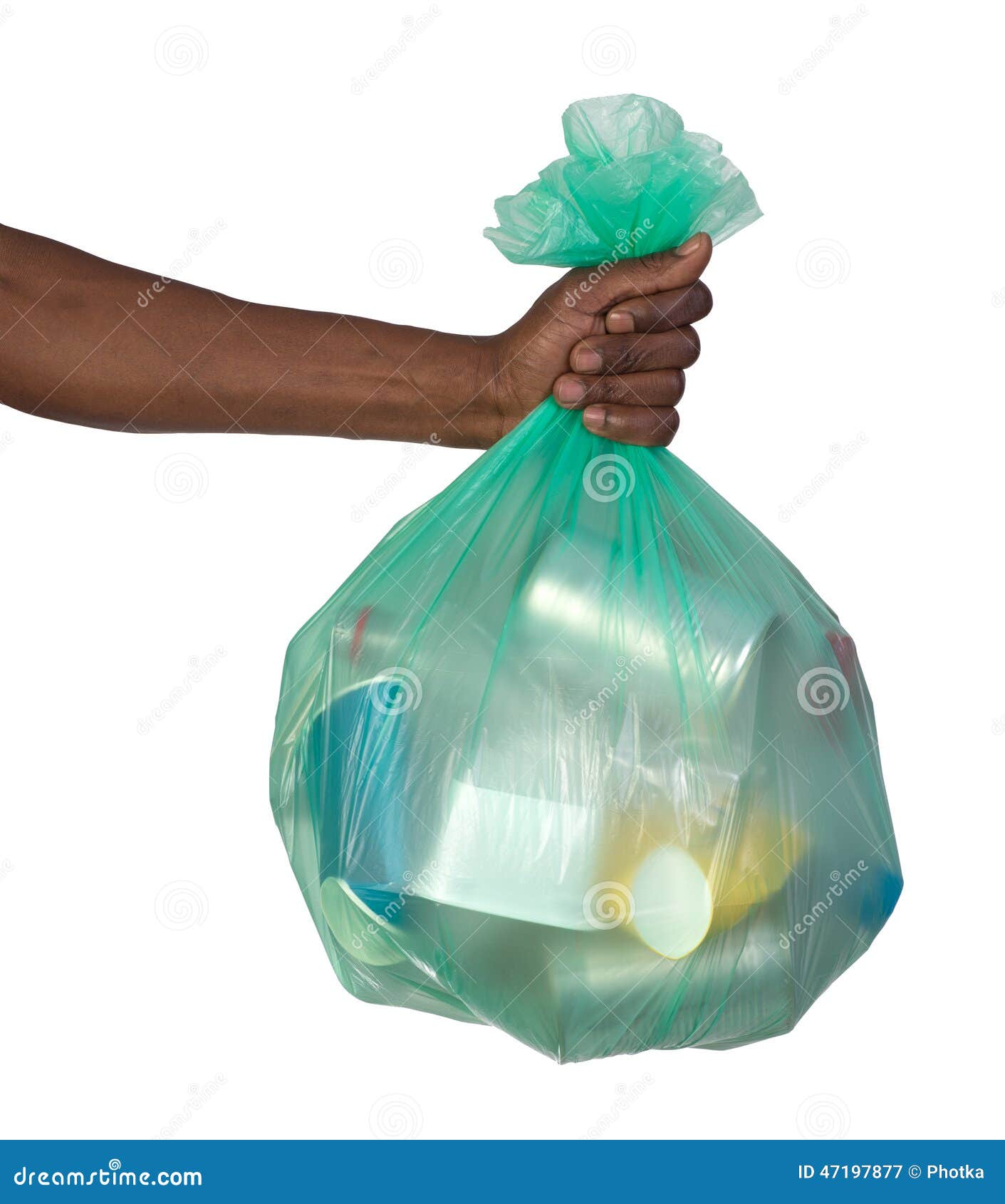 Man Holding A Plastic Bag Full Of Garbage Stock Photo Image 47197877