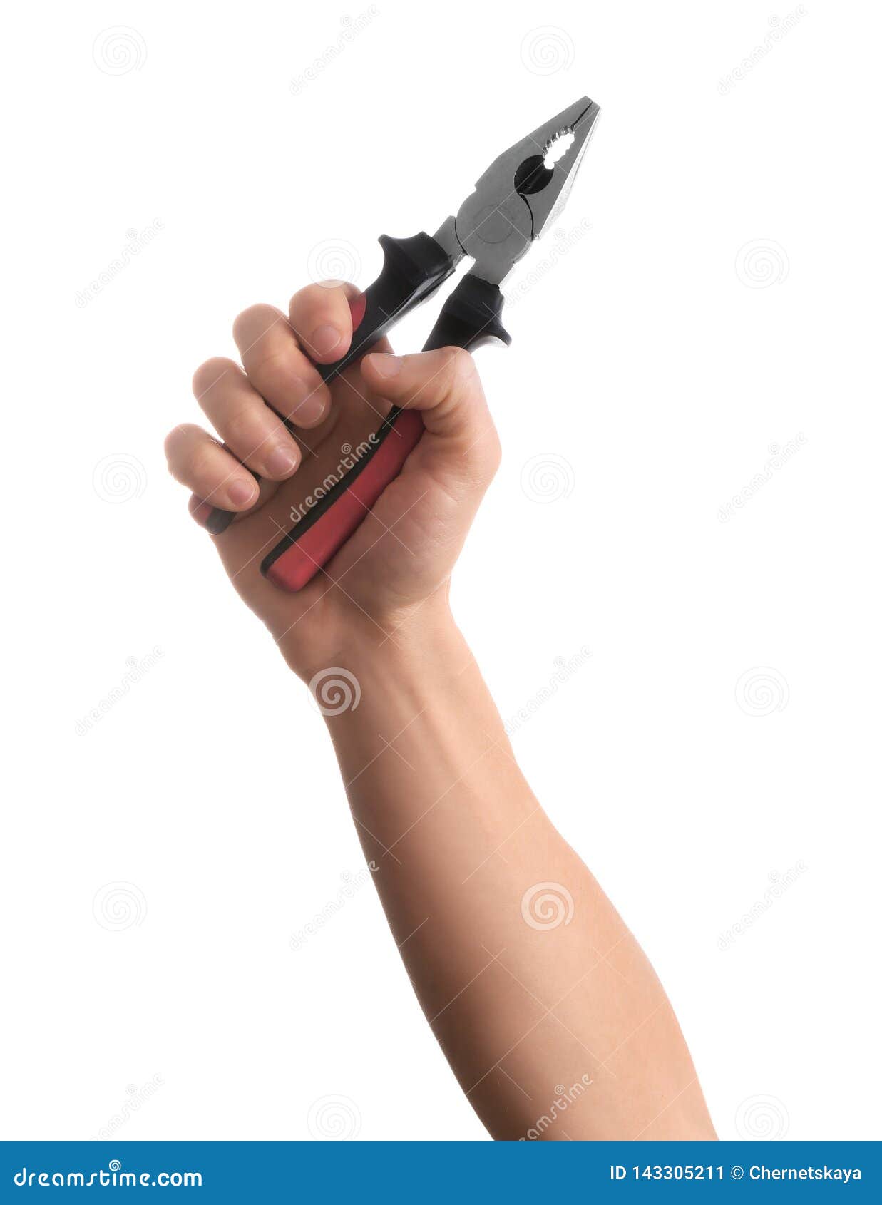 Man Holding Pliers. Construction Tools Stock Image Image of pliers