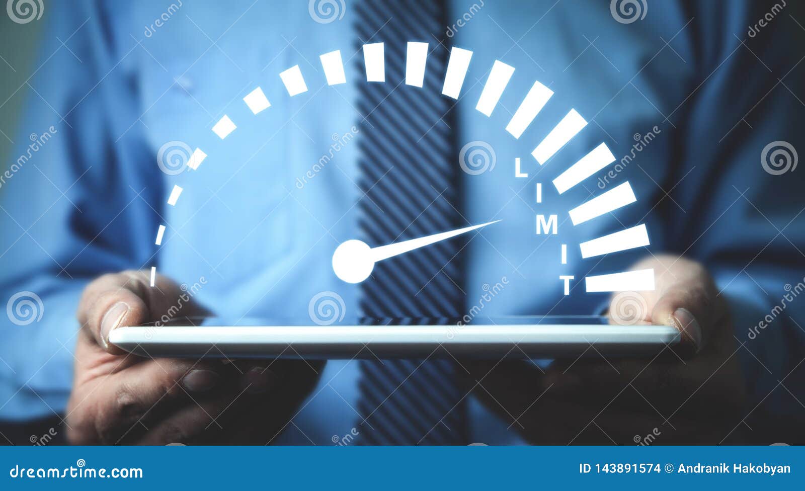 Man Holding Speedometer with Limit Word Stock Photo Image of arrow