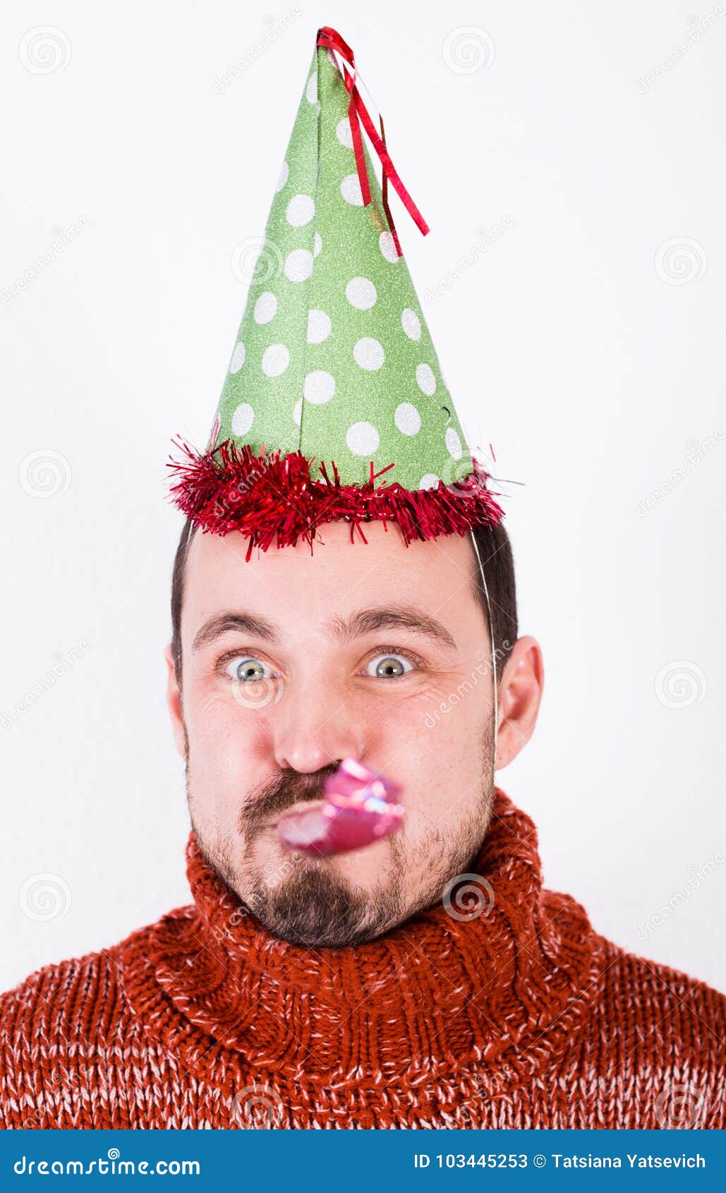 Man on Holiday in Bell and Whistle Stock Image Image of retro