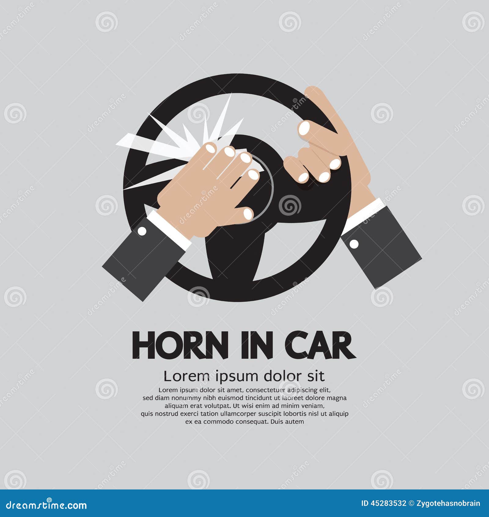 Man Honking the Horn in a Car Stock Vector Illustration of driver