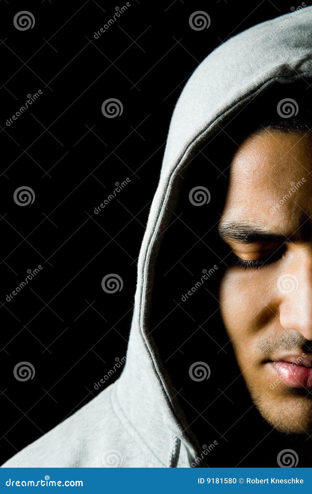 Man with hood stock photo. Image of face, portrait, hoody - 9181580