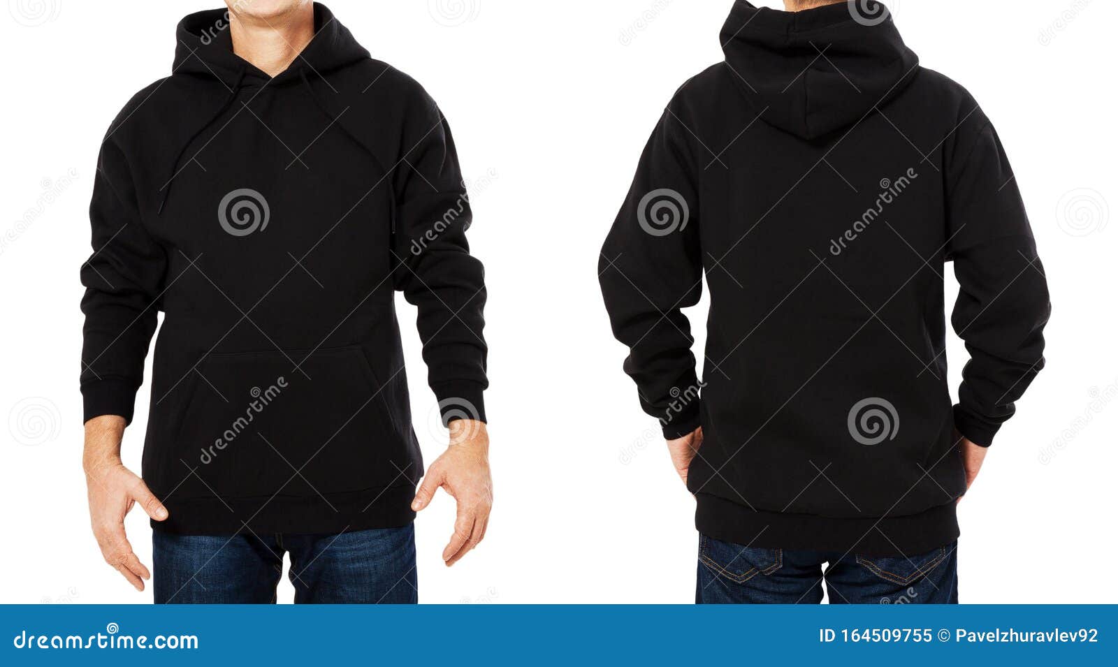 Download Man Hoody Set, Black Hoody Front And Back View, Hood Mock ...