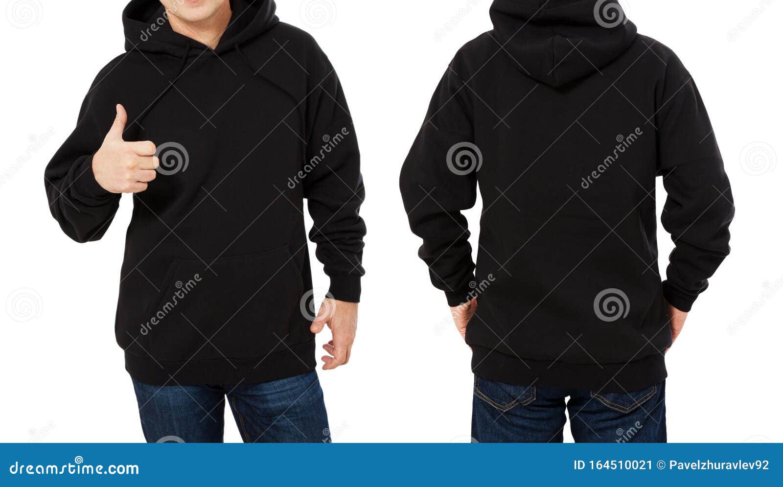 Download Man Hoody Set, Black Hoody Front And Back View, Hood Mock ...