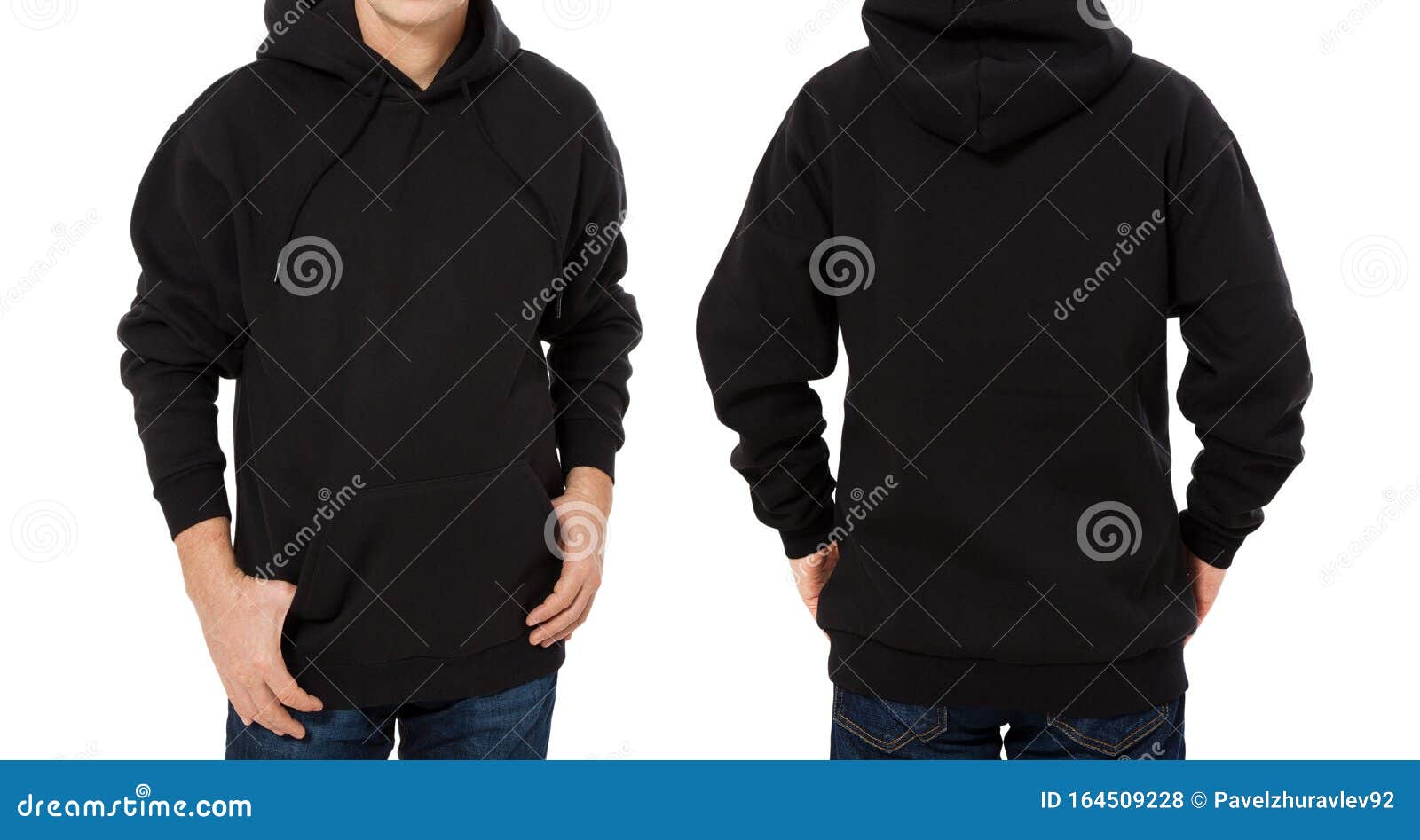 Download Man Hoody Set, Black Hoody Front And Back View, Hood Mock ...