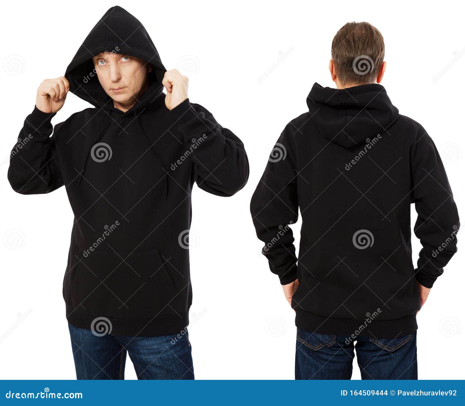 Download Man Hoody Set, Black Hoody Front And Back View, Hood Mock ...