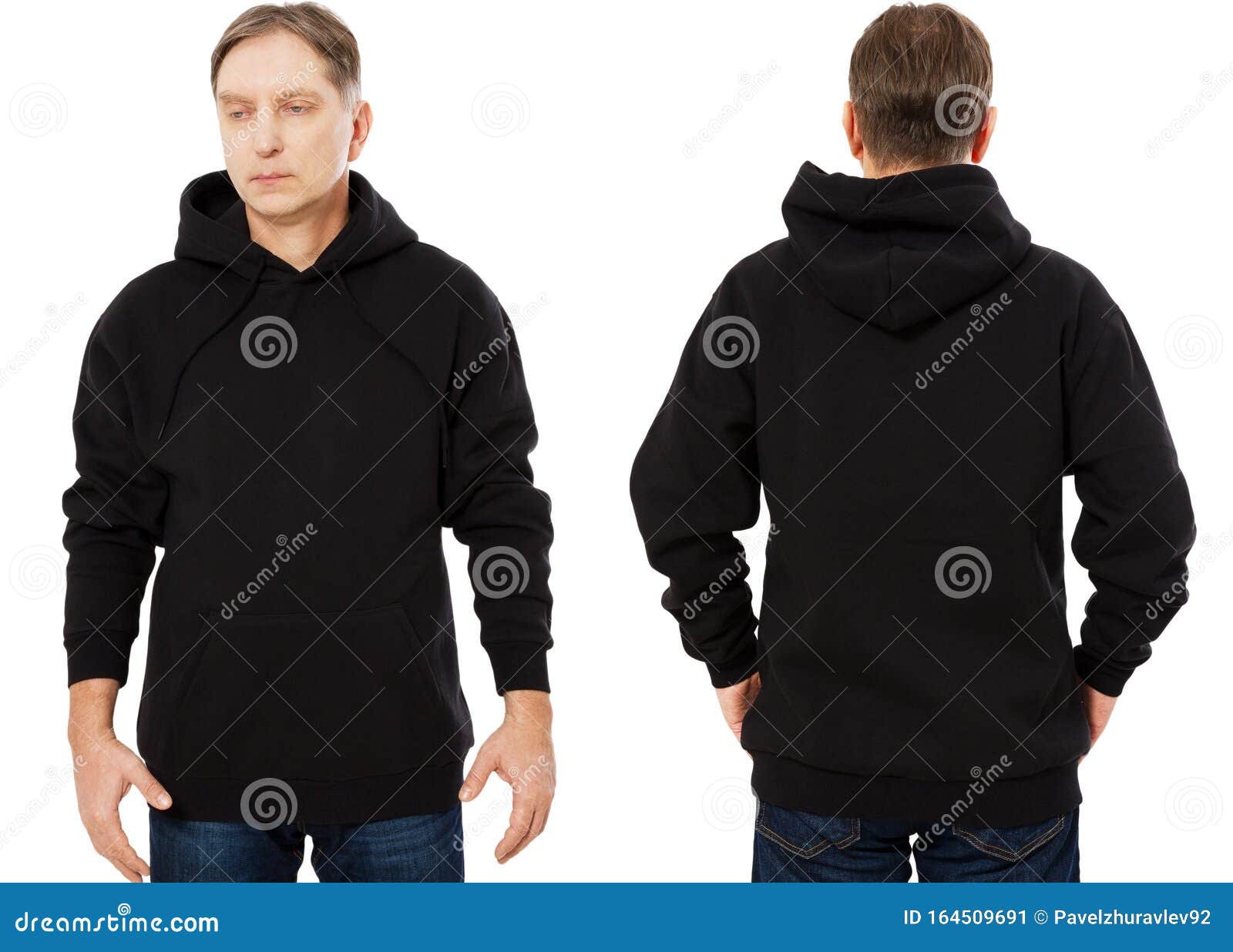 Download Man Hoody Set, Black Hoody Front And Back View, Hood Mock ...