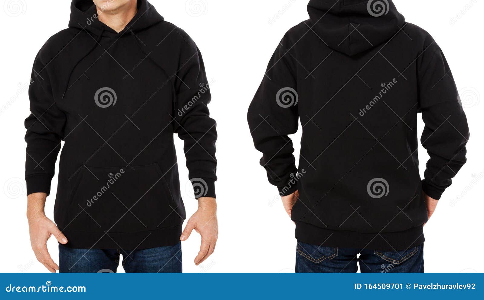 Download Man Hoody Set, Black Hoody Front And Back View, Hood Mock ...
