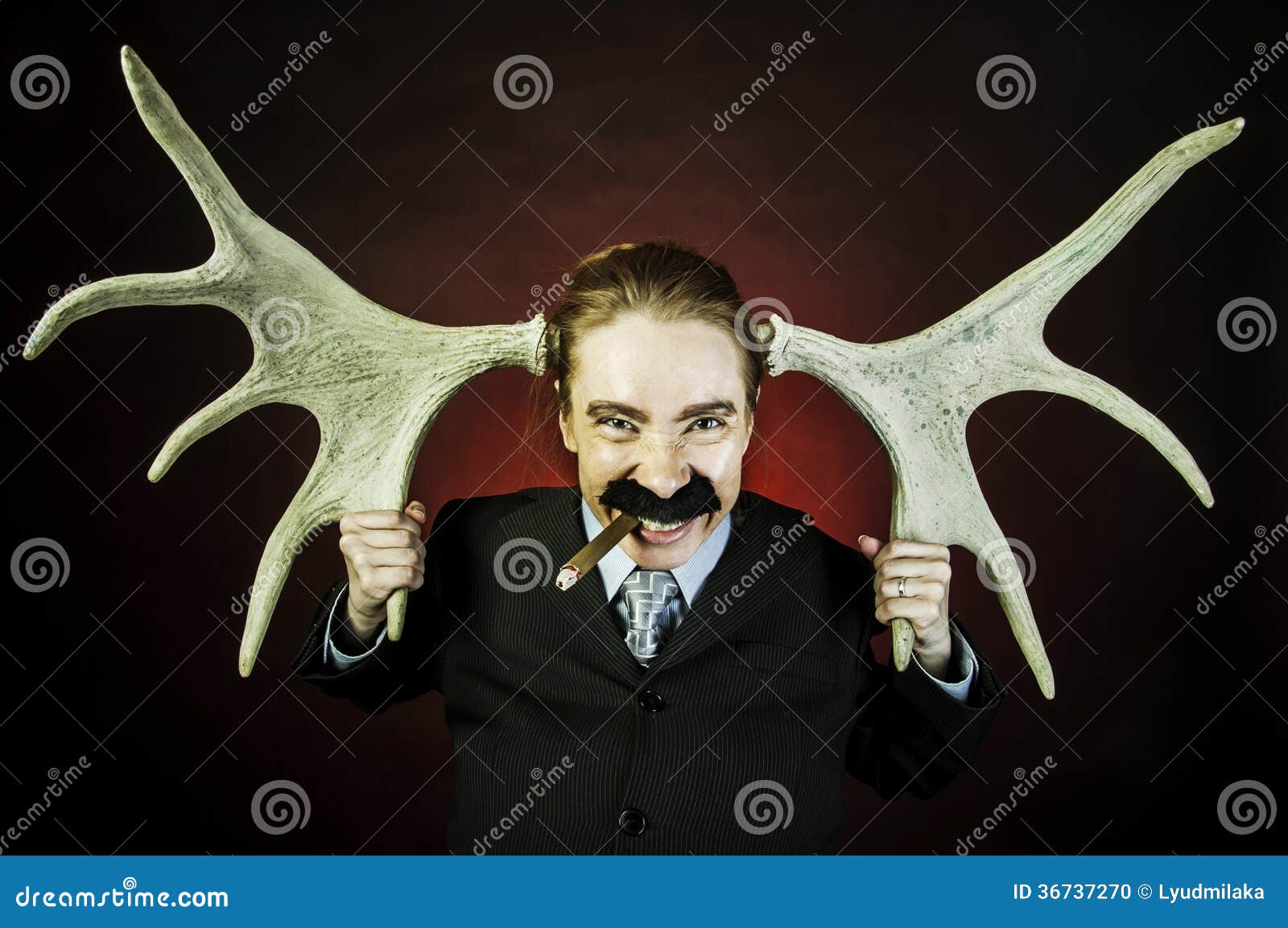 Man with horns stock photo. Image of article, male, head 36737270