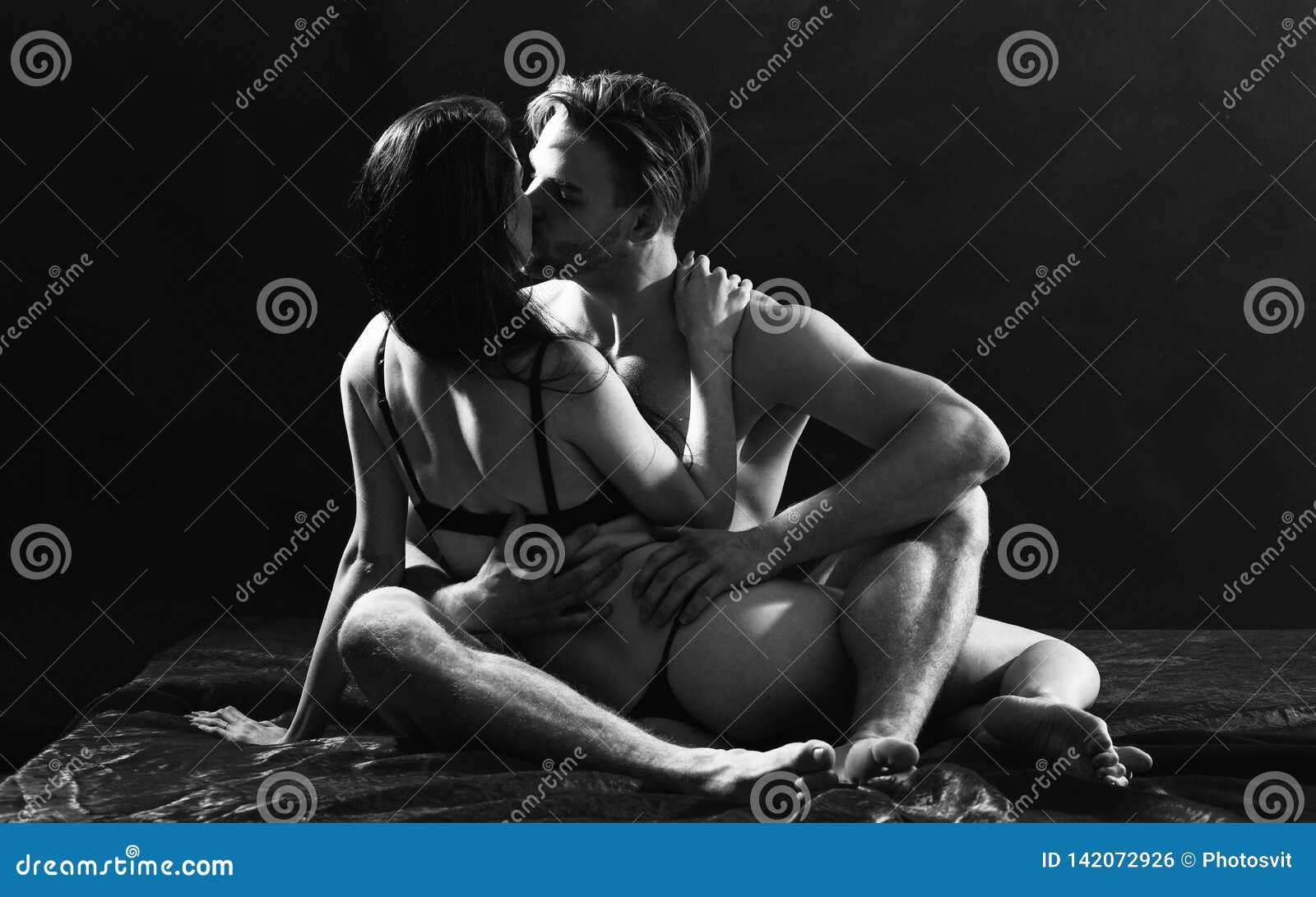 Man Hug Sexual Girlfriend Naked Buttocks image