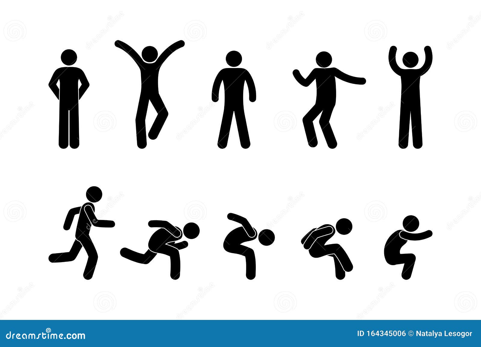 Human Stick Figure Stickman Man Actions Poses Postures standing Pointing  Jumping Hopping Walking Running Sprinting Download PNG SVG Vector