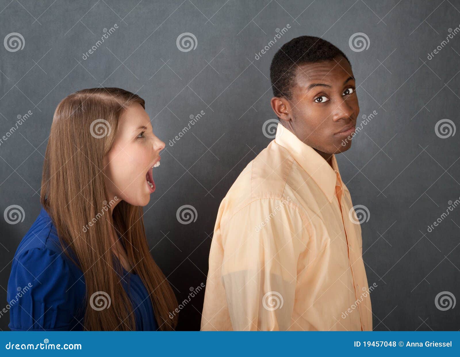 man ignores angry woman