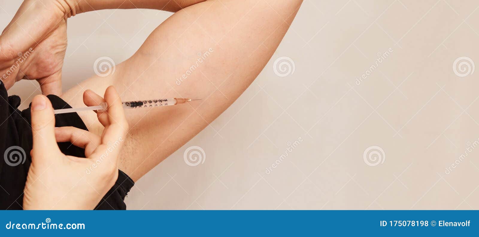 Man Inject Steroid Hormone. Growth Injection Procedure ...