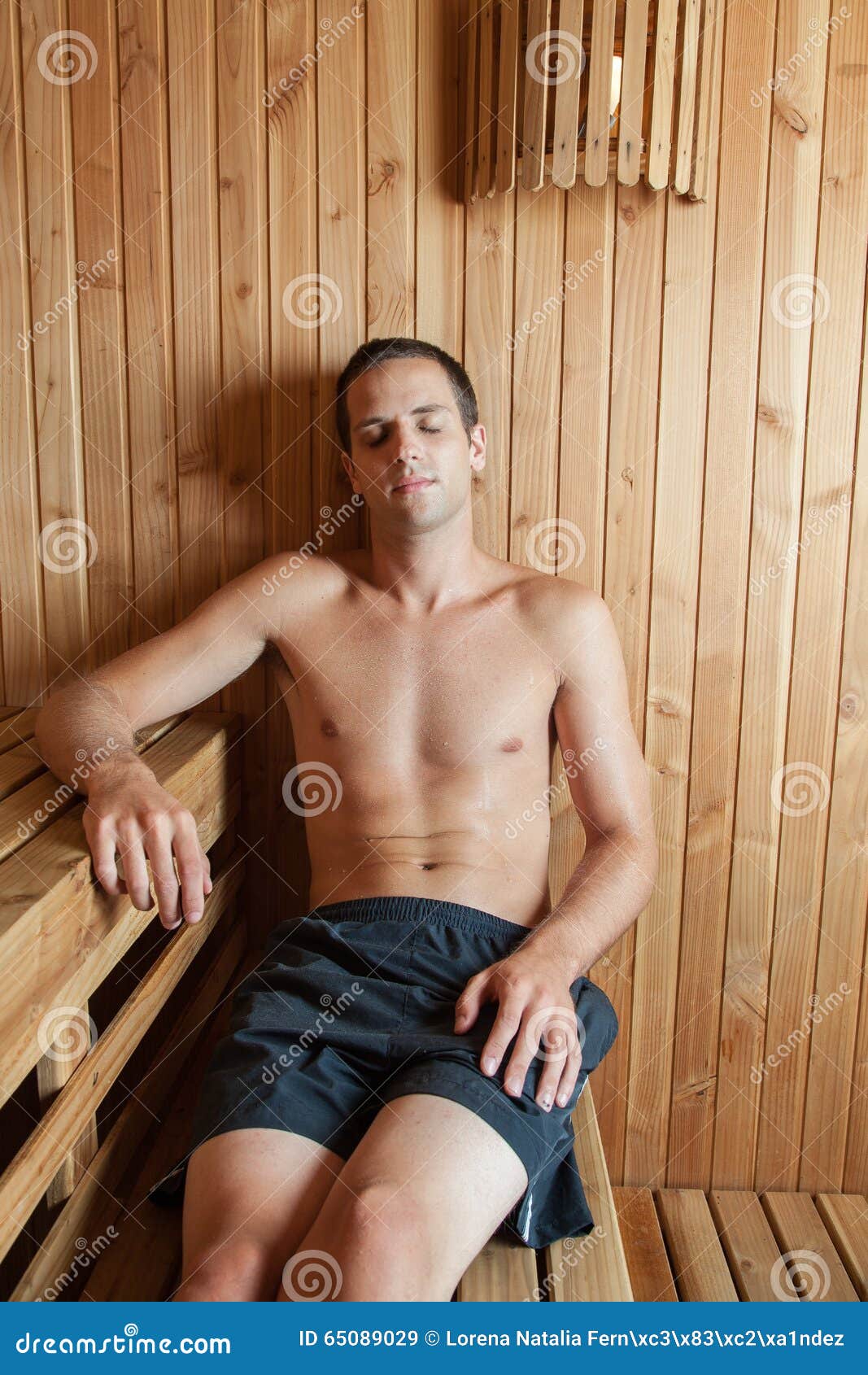 Man Inside Sauna Stock Image Image Of Relaxation Hygiene 65089029