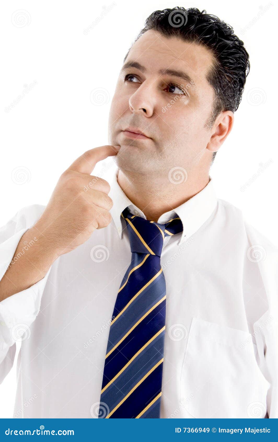 Man Itching with Finger His Cheeks Stock Image Image of clothing