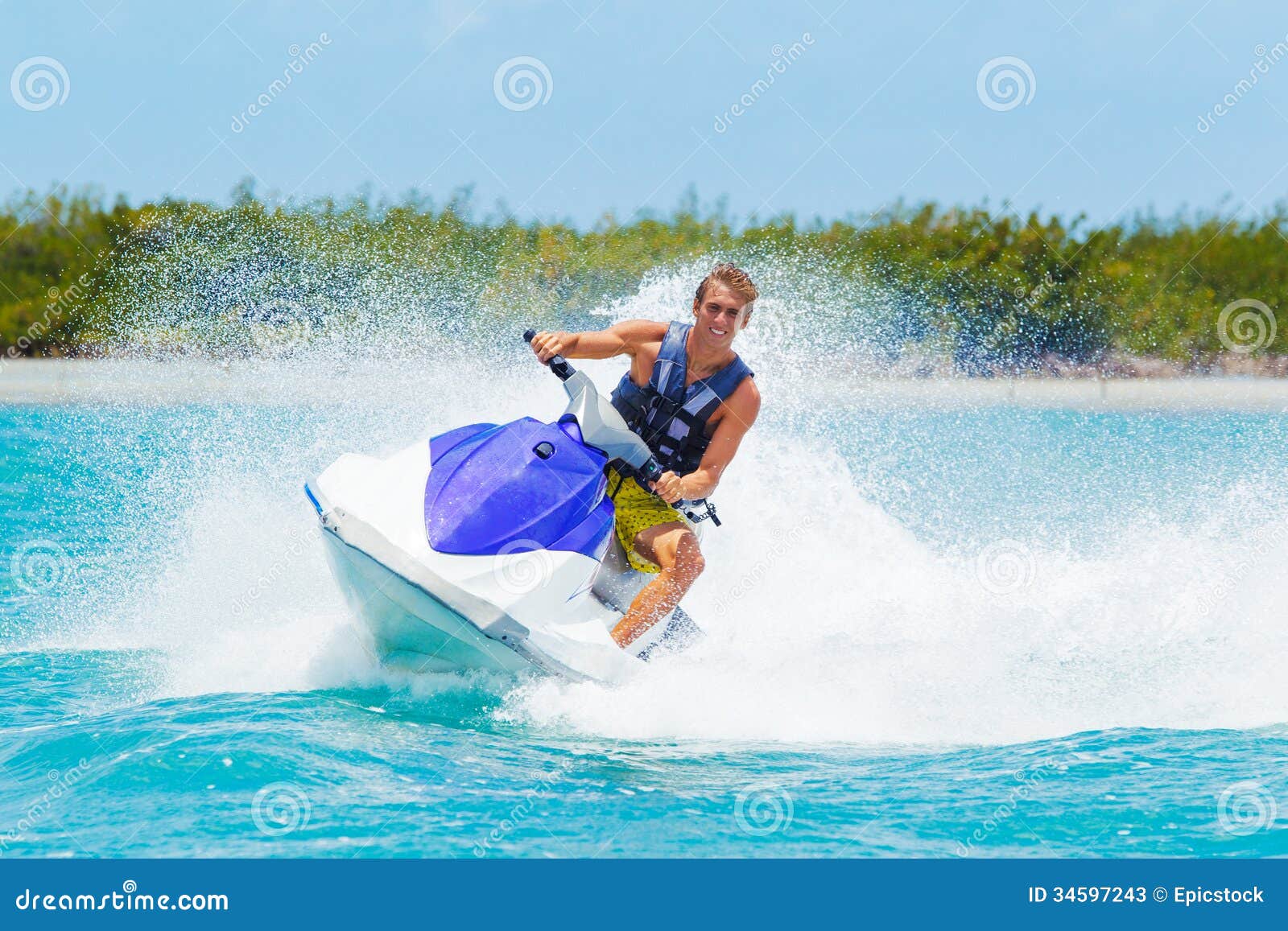 Man on Jet Ski stock image. Image of scooter, motor, male 34597243