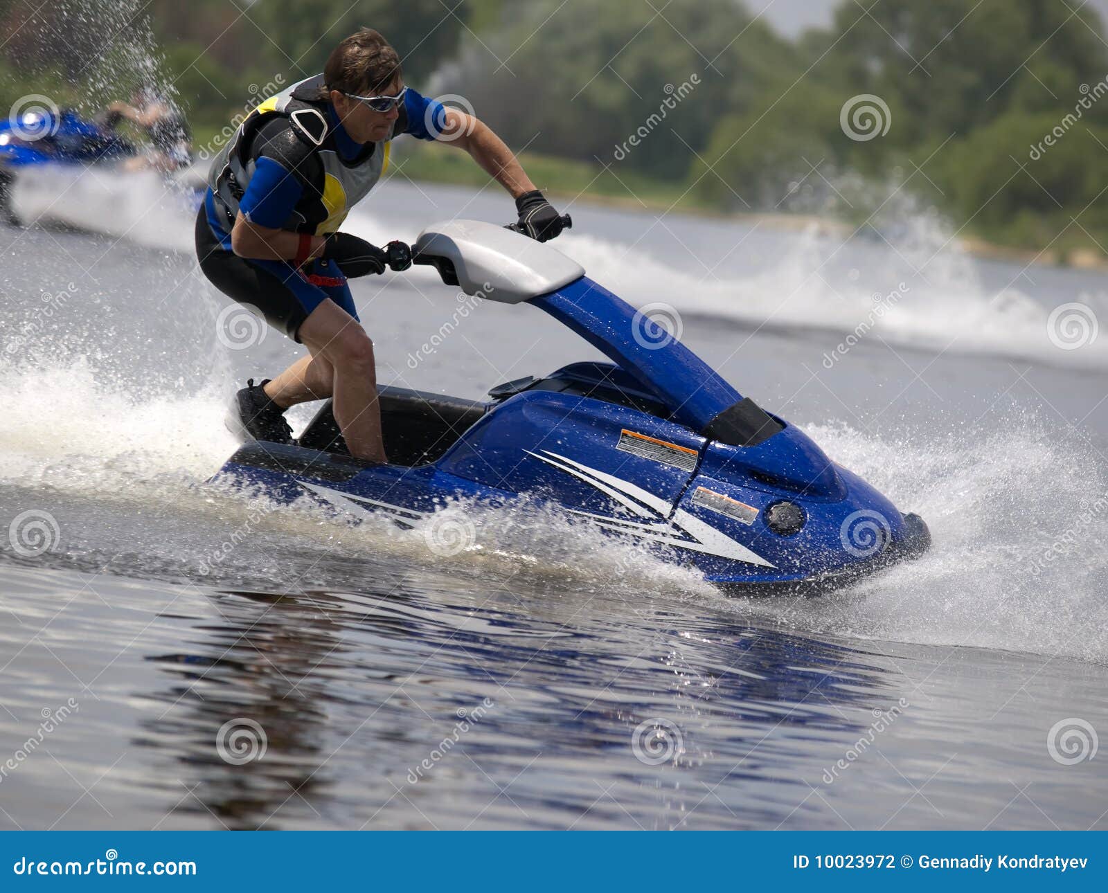 Man on Jet Ski in the River Stock Photo Image of activity, lifestyle