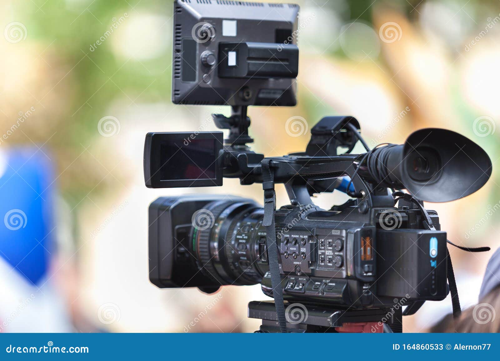 Man Journalist with a Modern Large Black Video Camera Stock Image ...