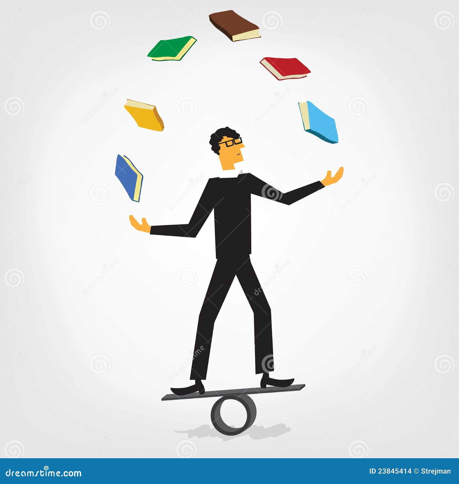 Man juggling books stock vector. Illustration of element 23845414