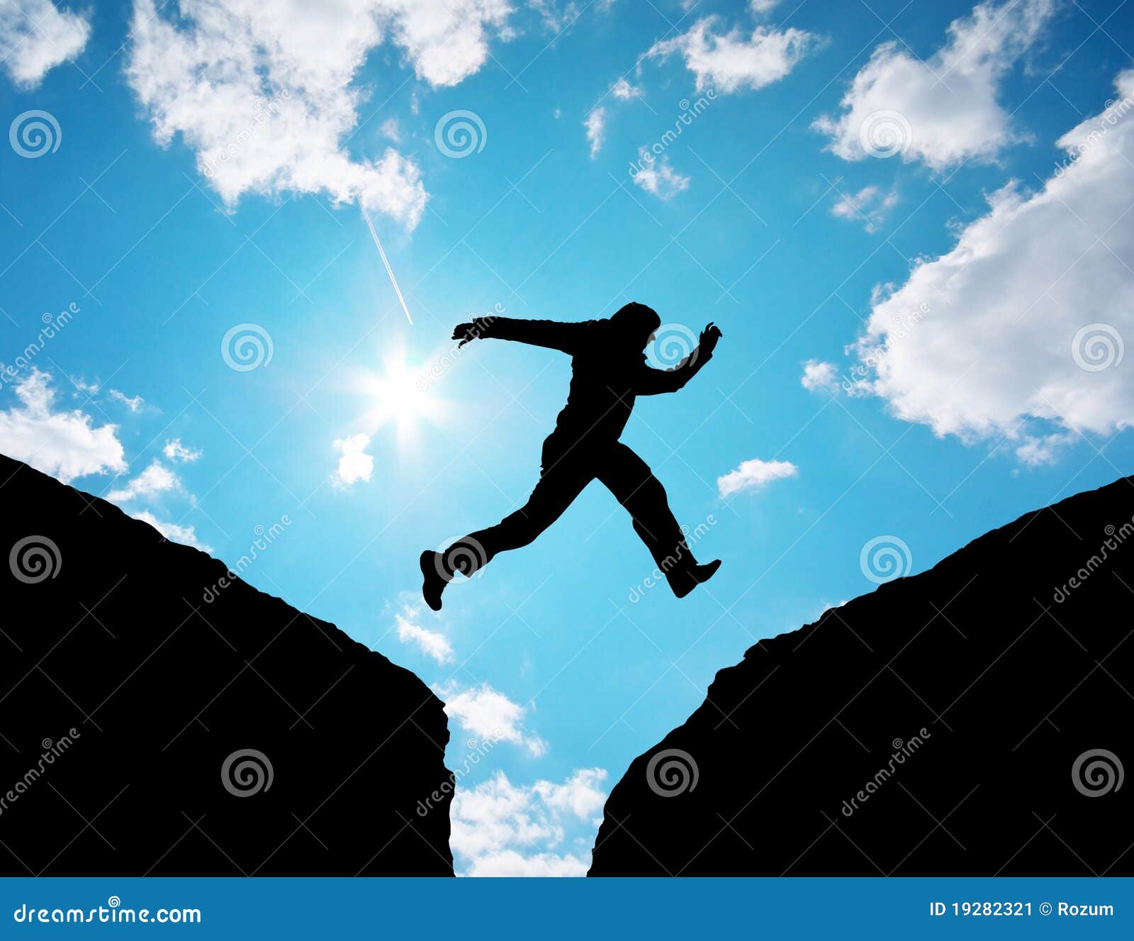 Man Jump Through The Gap. Stock Image Image 19282321
