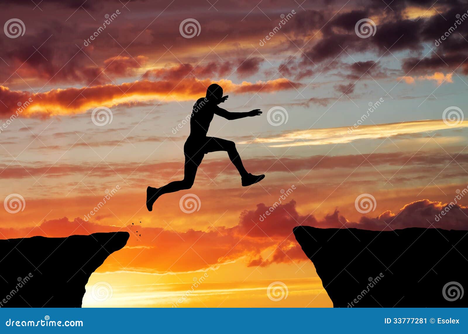 man jump through the gap