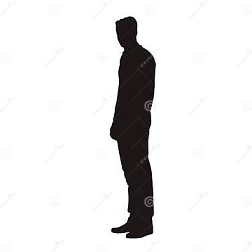 Man in Jumper Standing, Vector Silhouette Stock Vector - Illustration ...