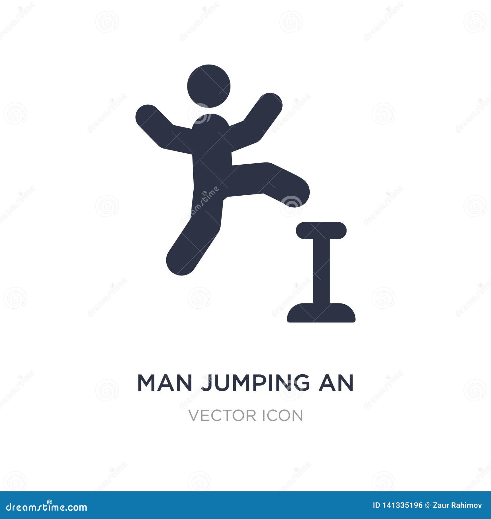 man jumping an obstacle icon on white background. simple   from sports concept