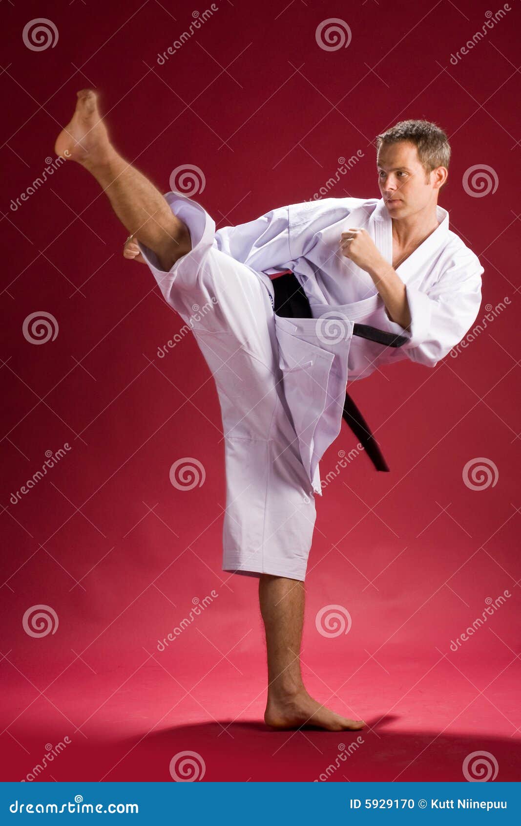 Man Karate Kicking Stock Photo - Image: 5929170