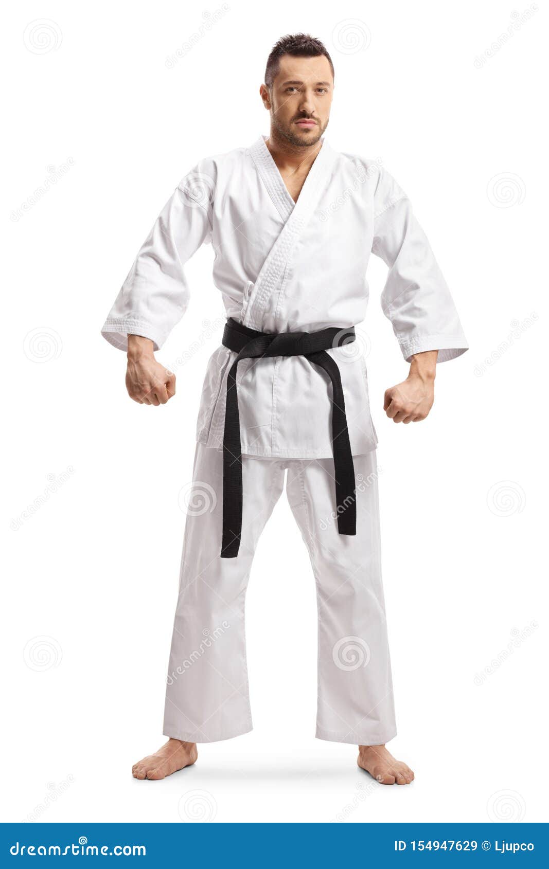 A Man, In A Black Kimono Is Practicing Martial Arts Technique With A Long  Bamboo Fighting Stick. Stock Photo, Picture and Royalty Free Image. Image  91980191.