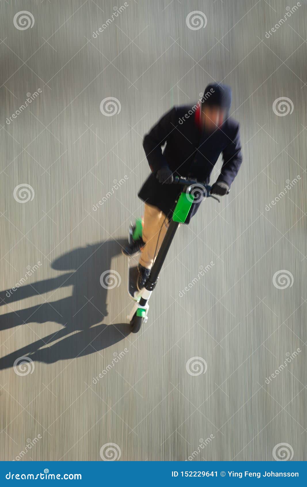 Man on kick scooter stock image. Image of scooter, motion - 152229641