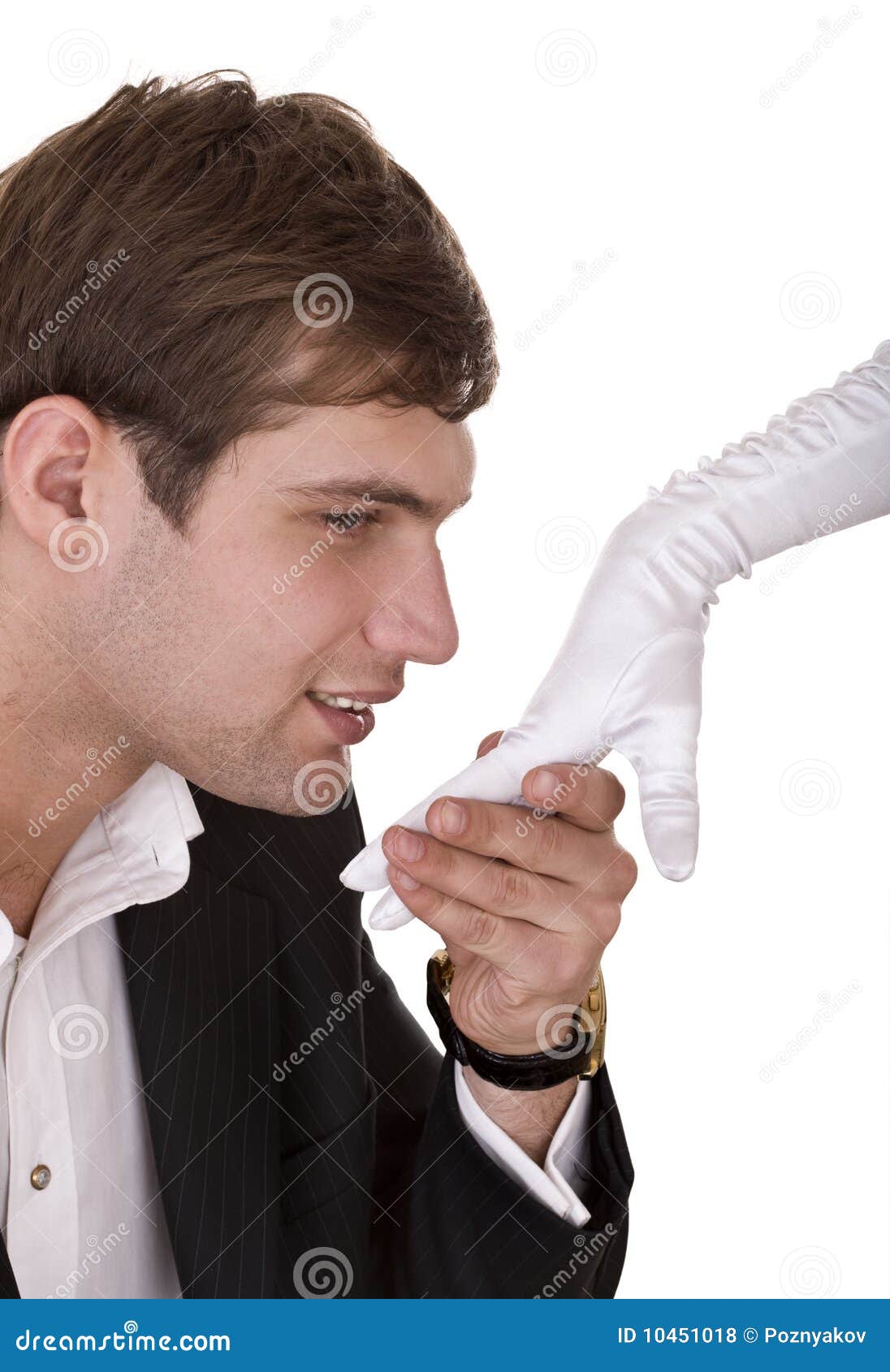 Man kiss woman hand. stock photo. Image of love, couple - 10451018