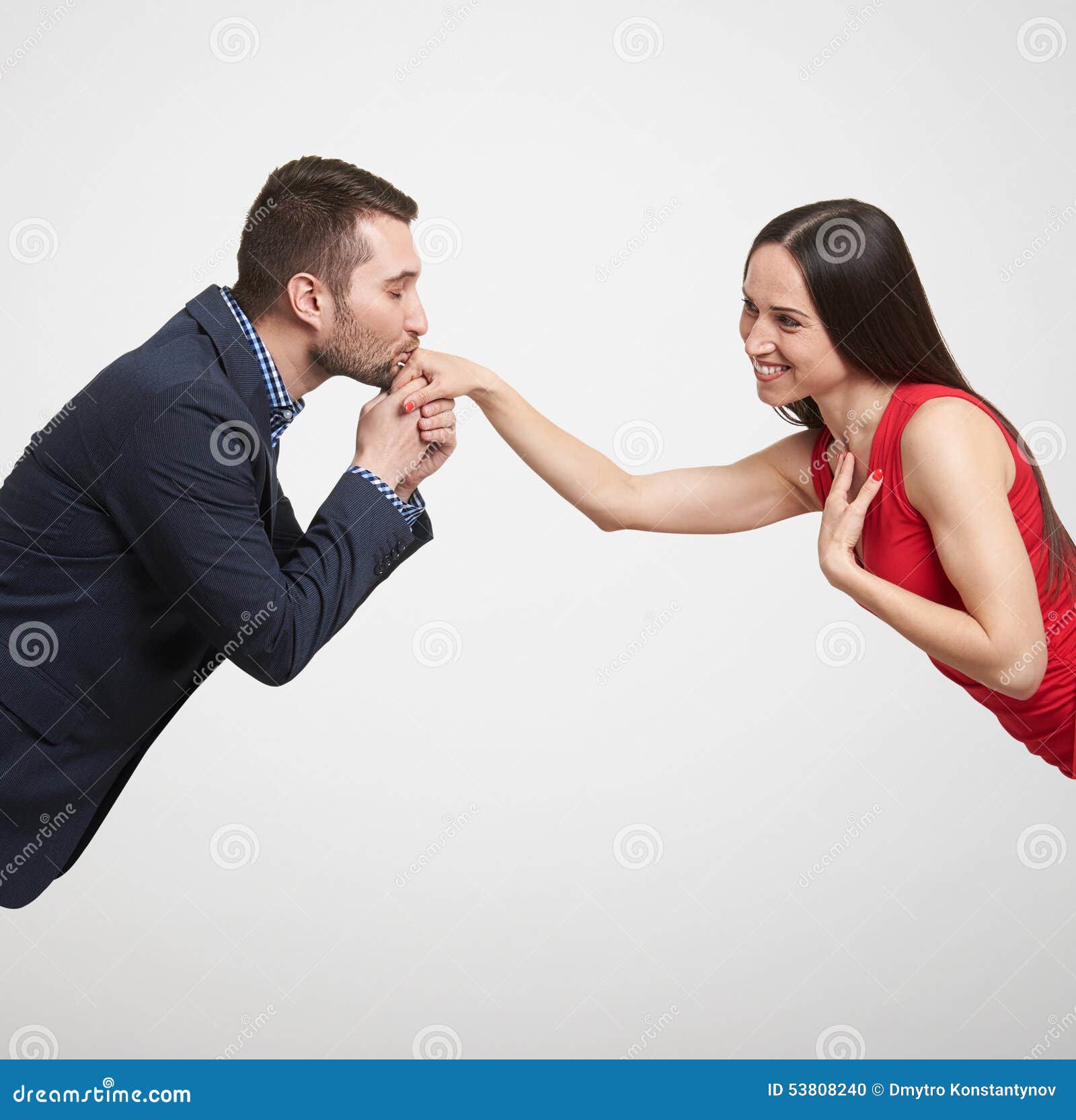 Man Kissing Woman'S Hand