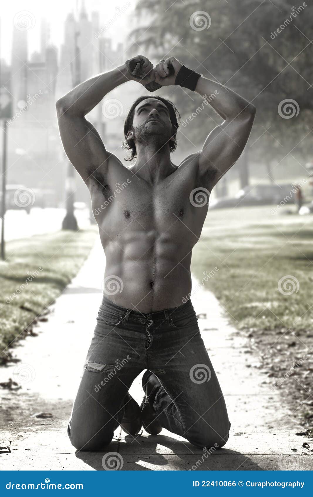 Man on knees stock photo. Image of caucasian, bodybuilder - 22410066