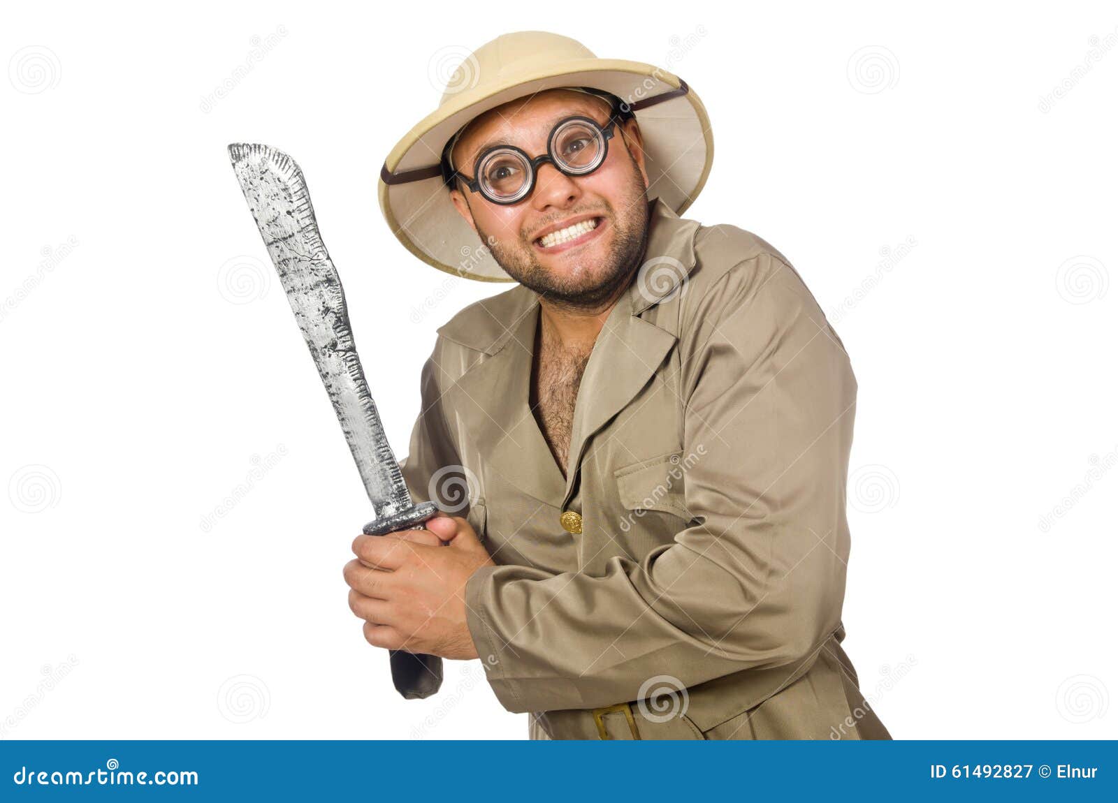 The Man with Knife Isolated on White Stock Image Image of african
