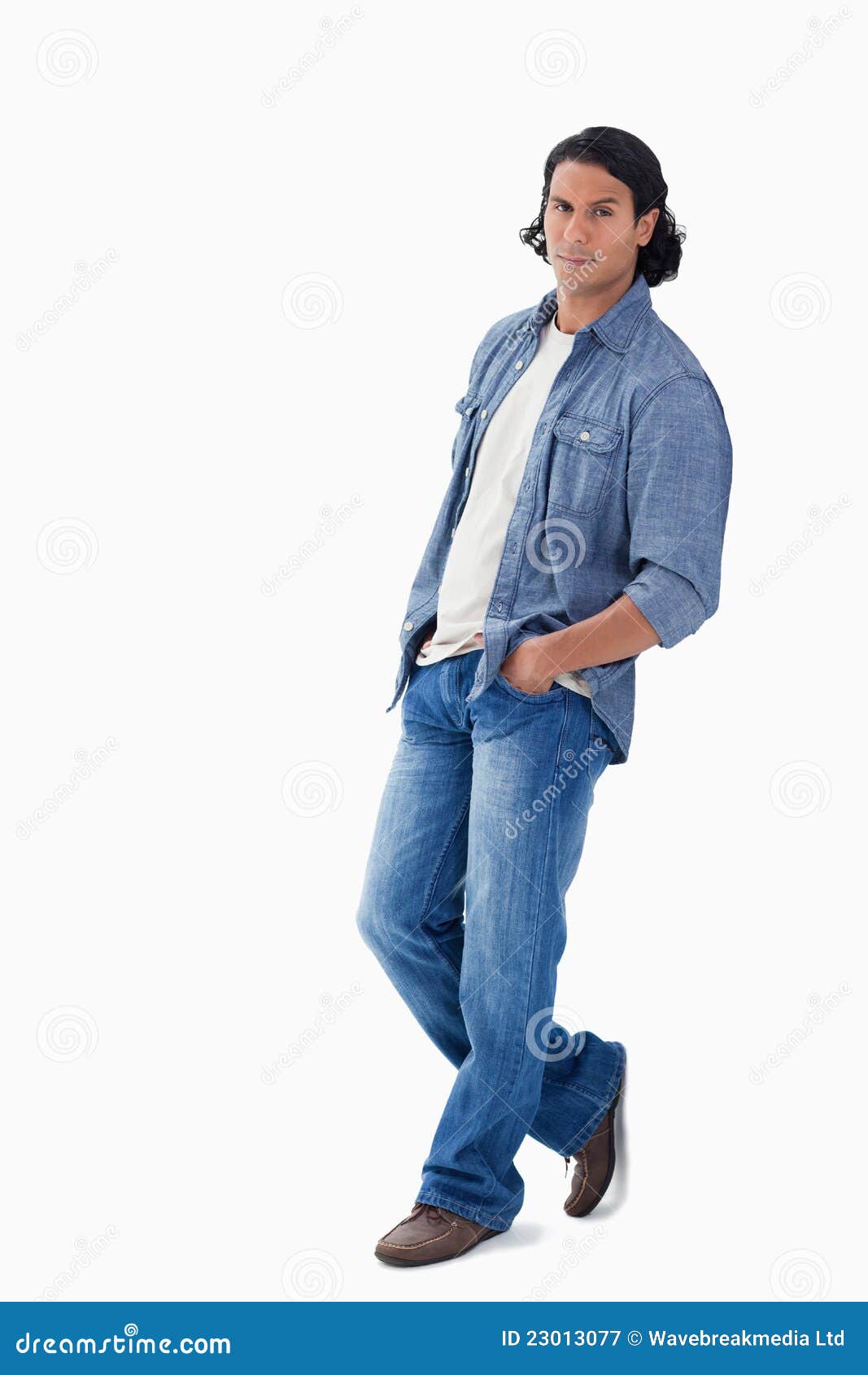 Man Leaning Against A Wall Royalty Free Stock Photography 