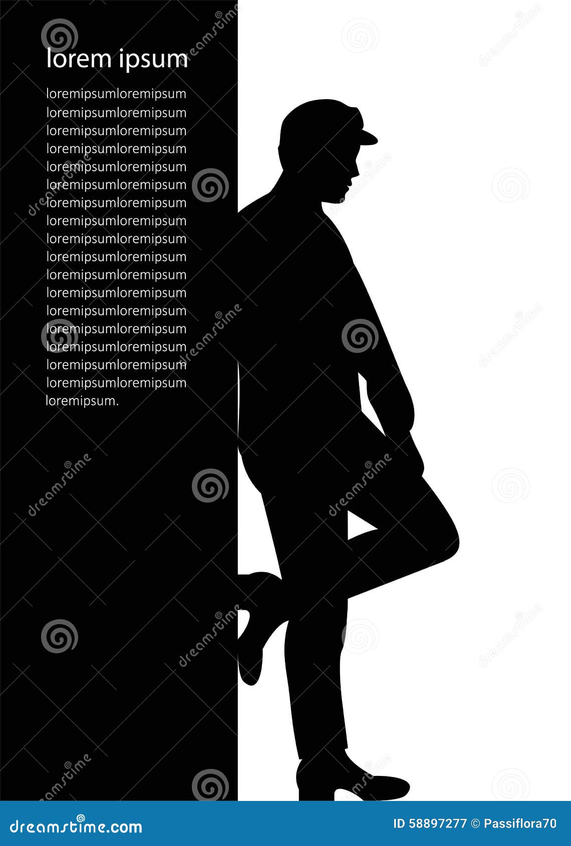 man leaning against the wall
