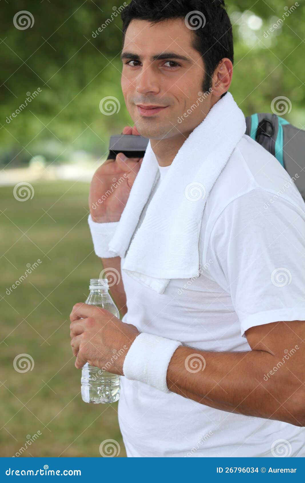 Man leaving the gym stock photo. Image of fitness, outside 26796034