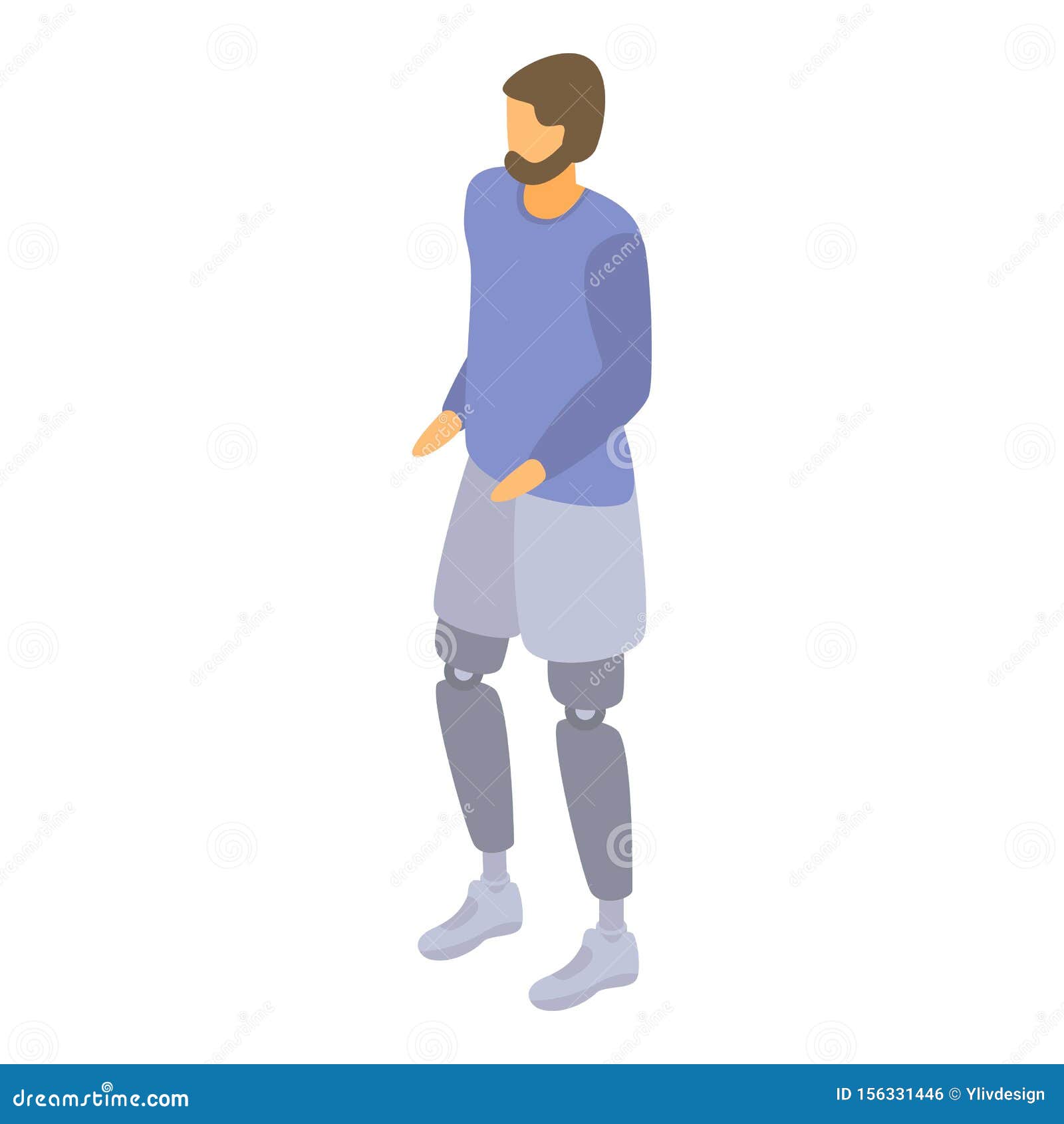 Man Leg Amputation Icon, Isometric Style Stock Vector - Illustration of